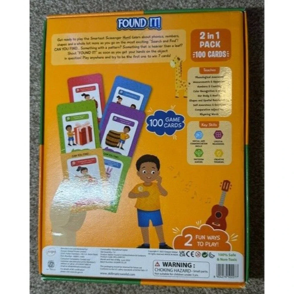 Skillmatics Found It 2 in 1 Pack 100 Cards Scavenger Hunt Game Ages 4-7 EUC